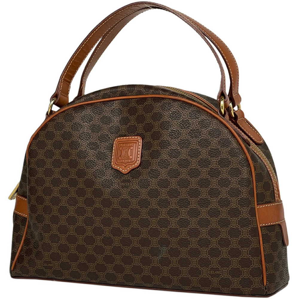 Celine Macadam handbag tote bag logo canvas brown